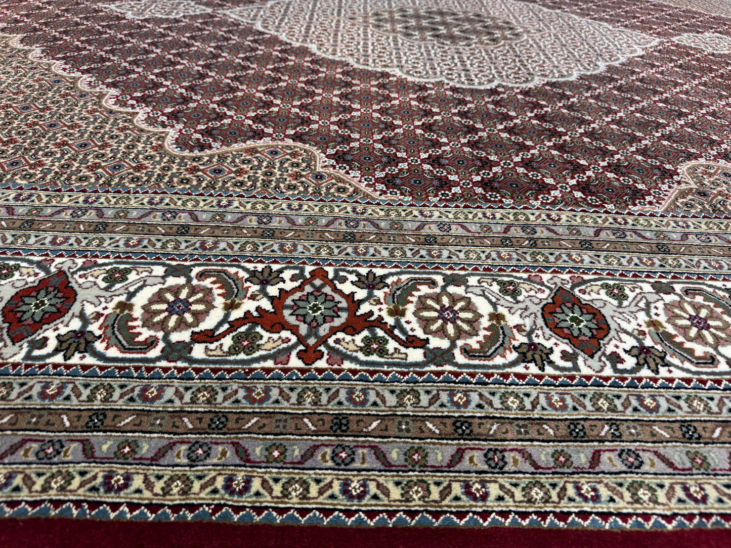 Superfine Amritsar in Tabriz  NZ wool pile 304x252 cm | Rug# 31061