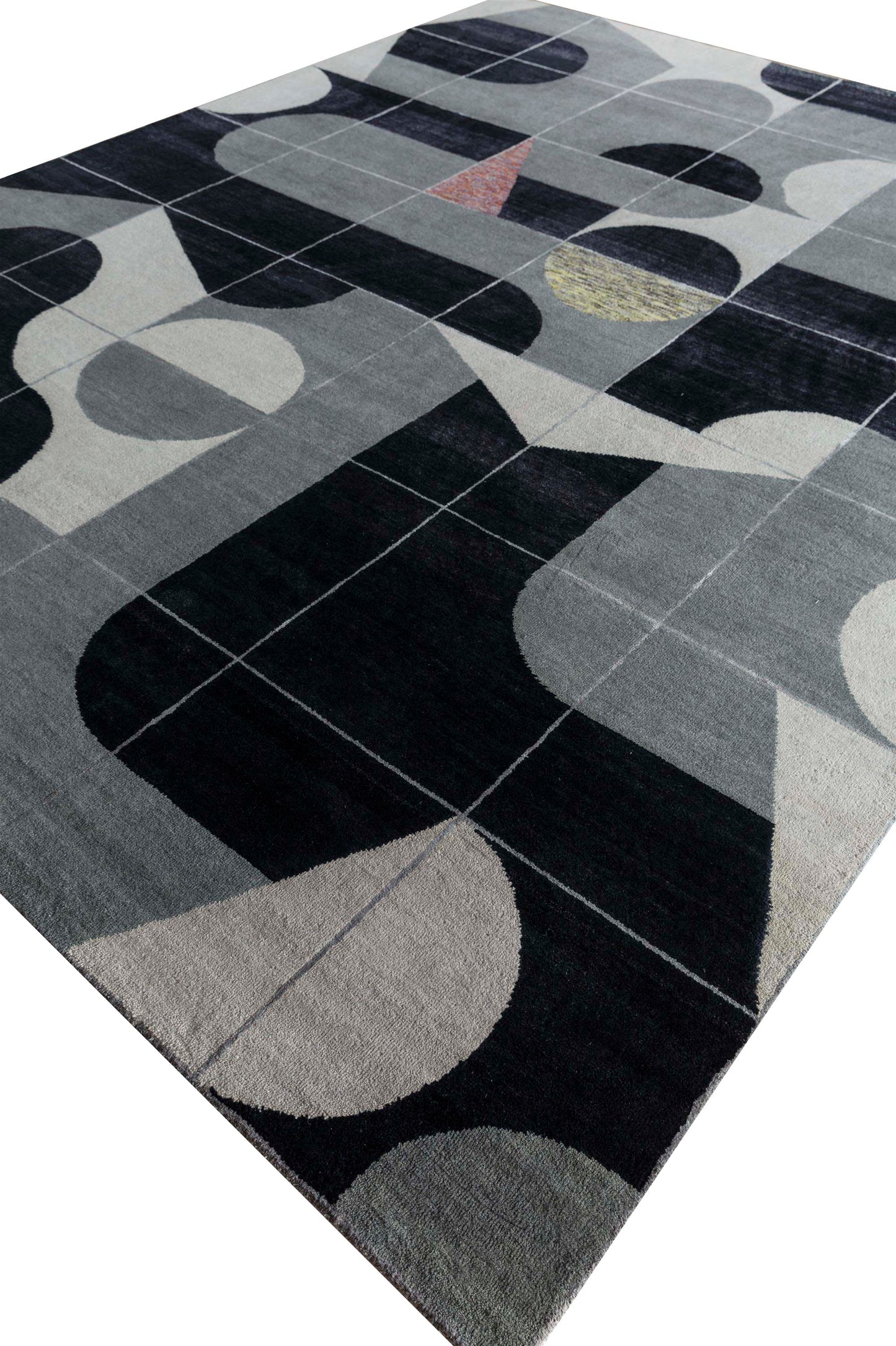ABC designer modern rug, 100% NZ wool and Tencel silk pile  300x250 cm | Rug# 31193