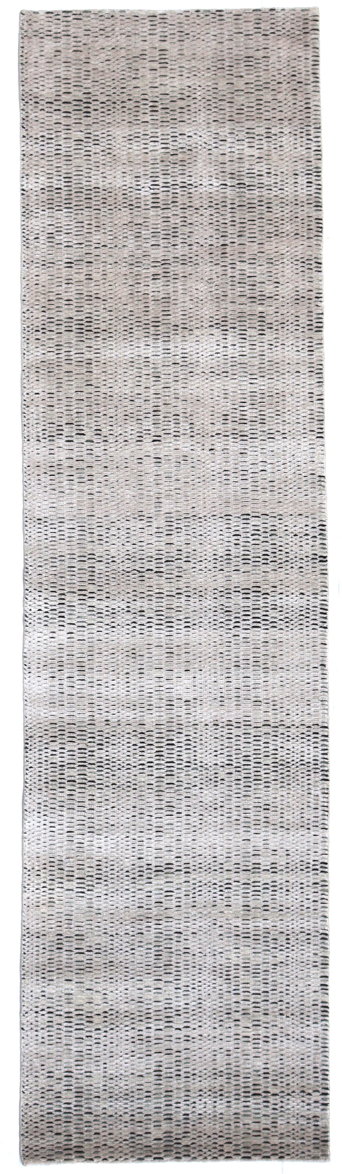 Modern Hand-Loom Wool & Art Silk Runner 303x80 cm | Rug# 31476