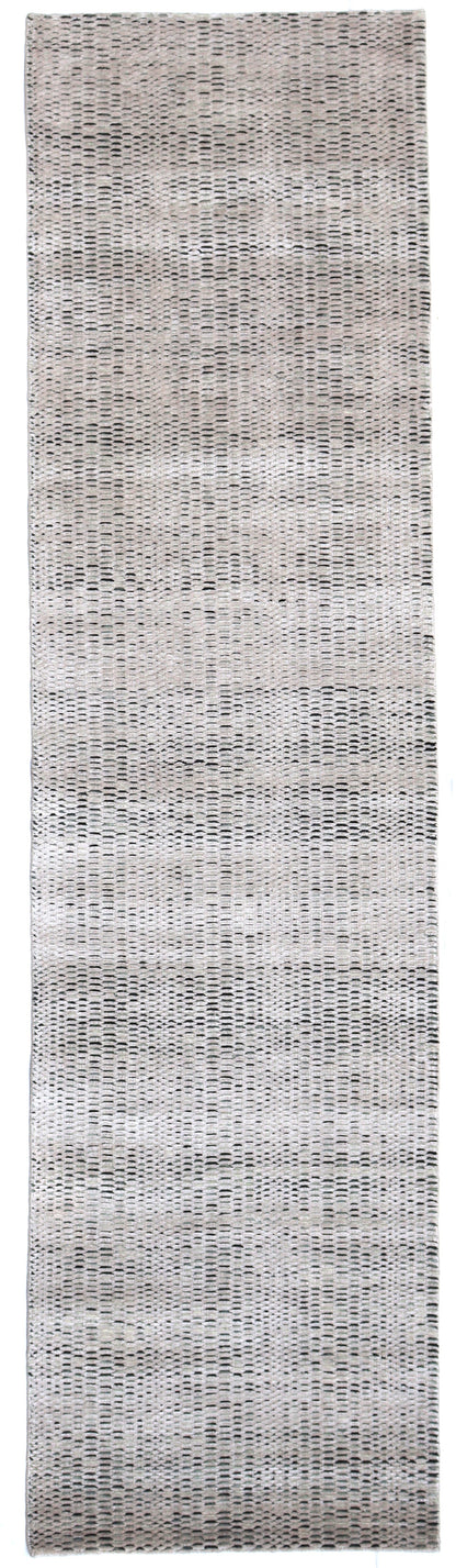 Modern Hand-Loom Wool & Art Silk Runner 303x80 cm | Rug# 31476