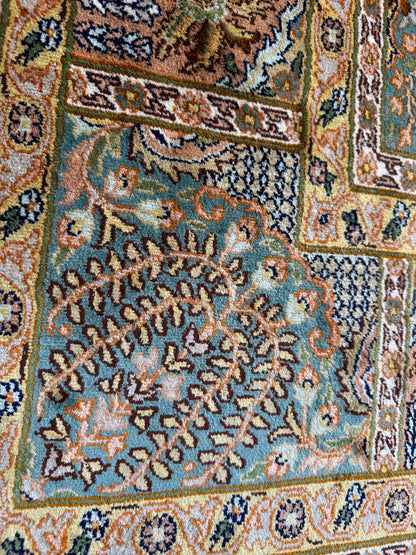 Srinagar silk carpet in 16th century Safavid Garden design 213x155cm | Rug# 31609