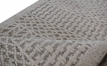 Hand-Knotted Contemporary Textured Runner Rug 367x89 cm | Rug# 31734