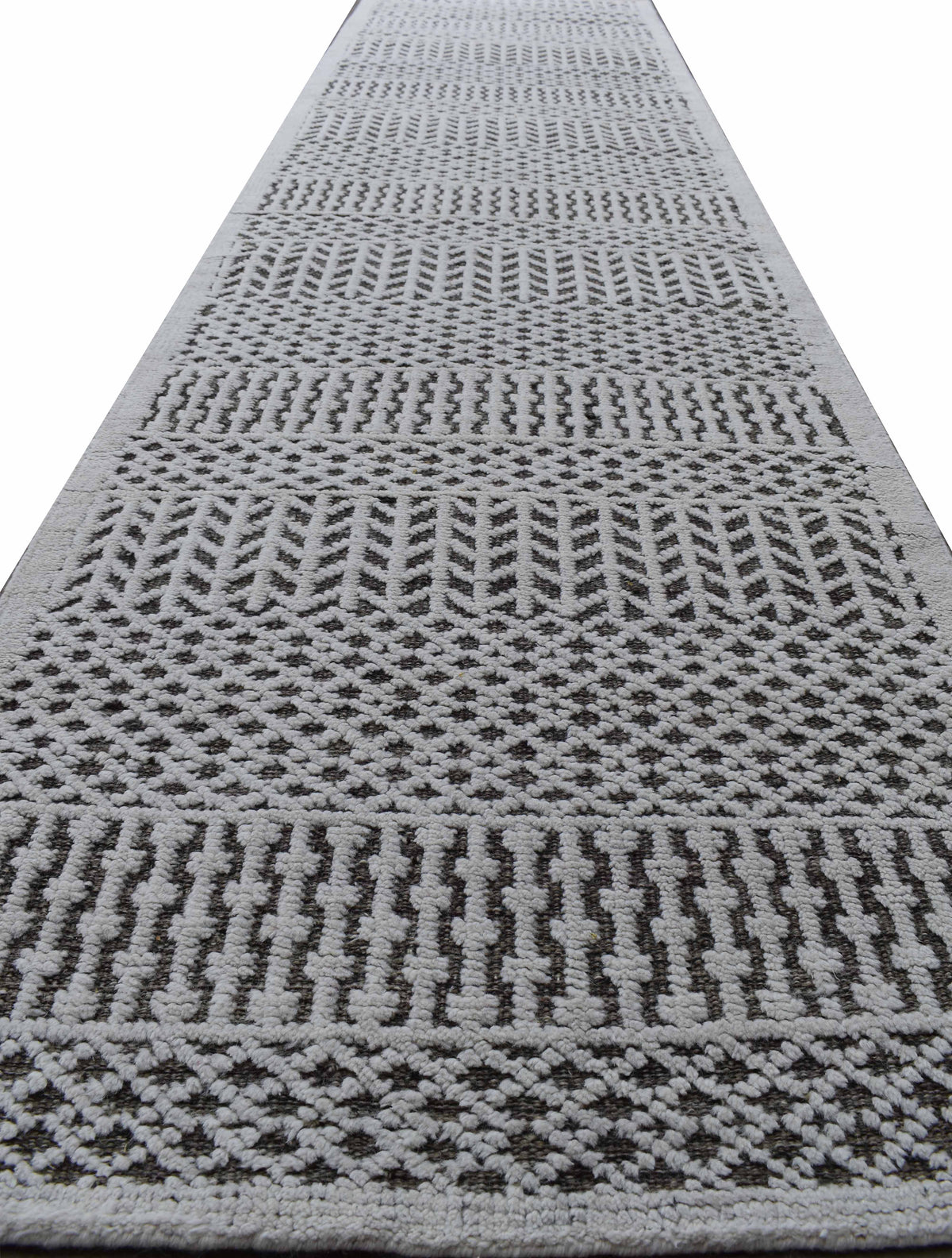 Gella-Ether Designer Textured Runner Rug 368x92 cm | Rug# 31742