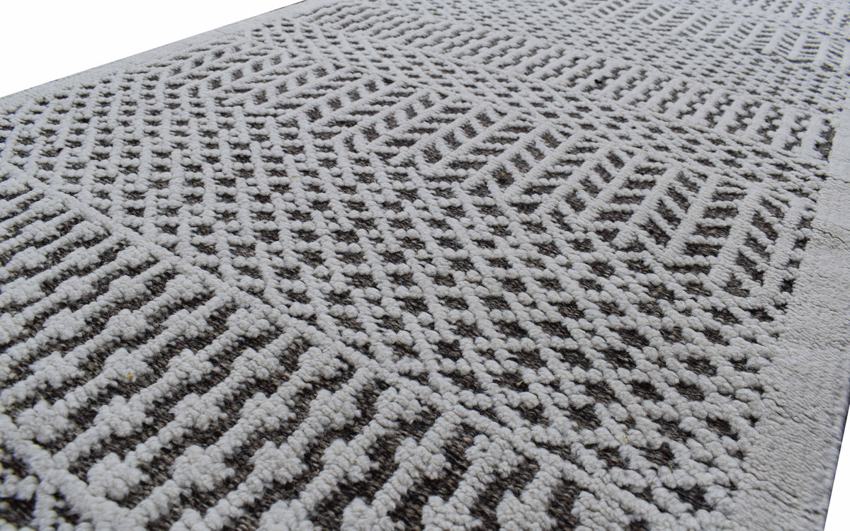 Gella-Ether Designer Textured Runner Rug 368x92 cm | Rug# 31742