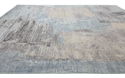 Wool & Silk Modern Abstract Designer Rug 303x245cm | Rug# 31794