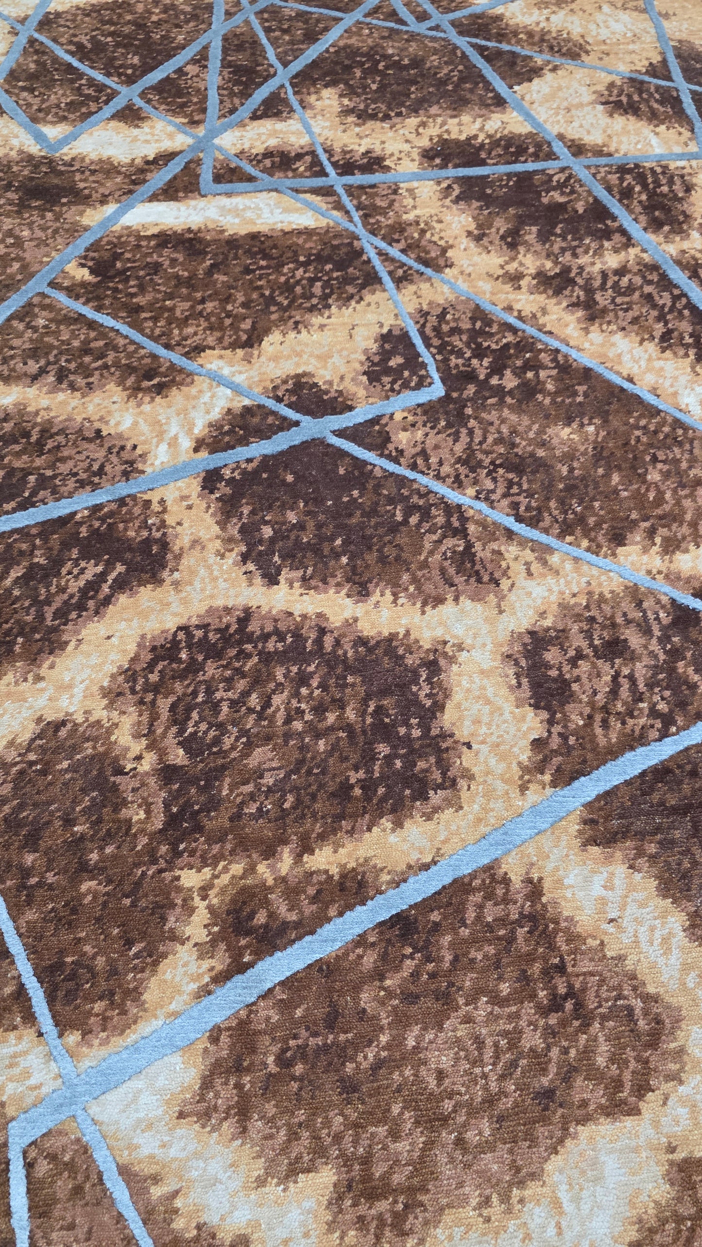 Majid’s Designer Modern Rug, wool & silk, 300x246cm | Rug# 31852