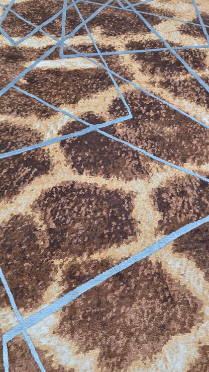 Majid’s Designer Modern Rug, wool & silk, 300x246cm | Rug# 31852