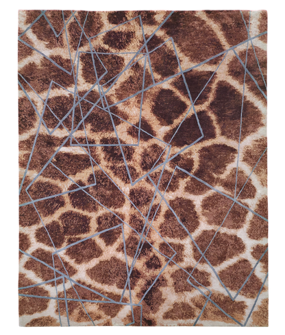 Majid’s Designer Modern Rug, wool & silk, 300x246cm | Rug# 31852