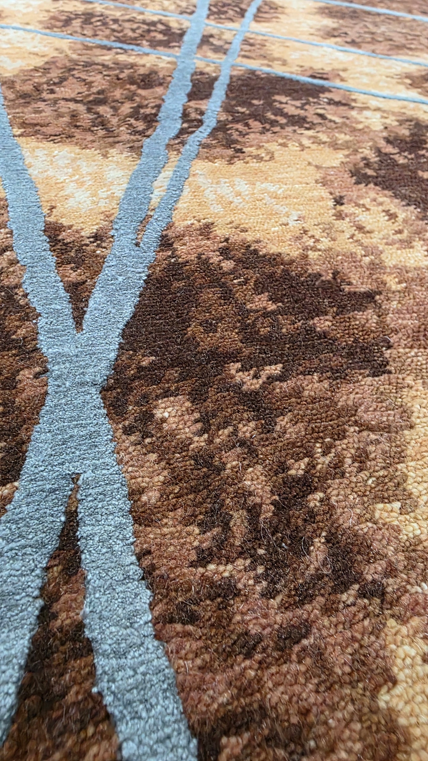 Majid’s Designer Modern Rug, wool & silk, 300x246cm | Rug# 31852