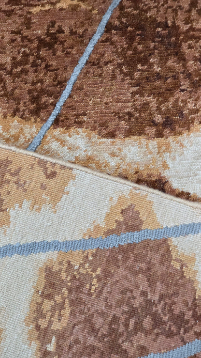 Majid’s Designer Modern Rug, wool & silk, 300x246cm | Rug# 31852