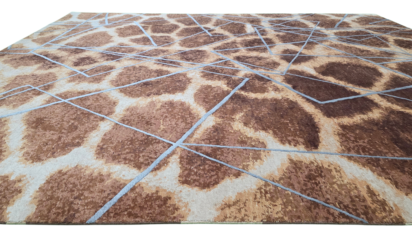 Majid’s Designer Modern Rug, wool & silk, 300x246cm | Rug# 31852