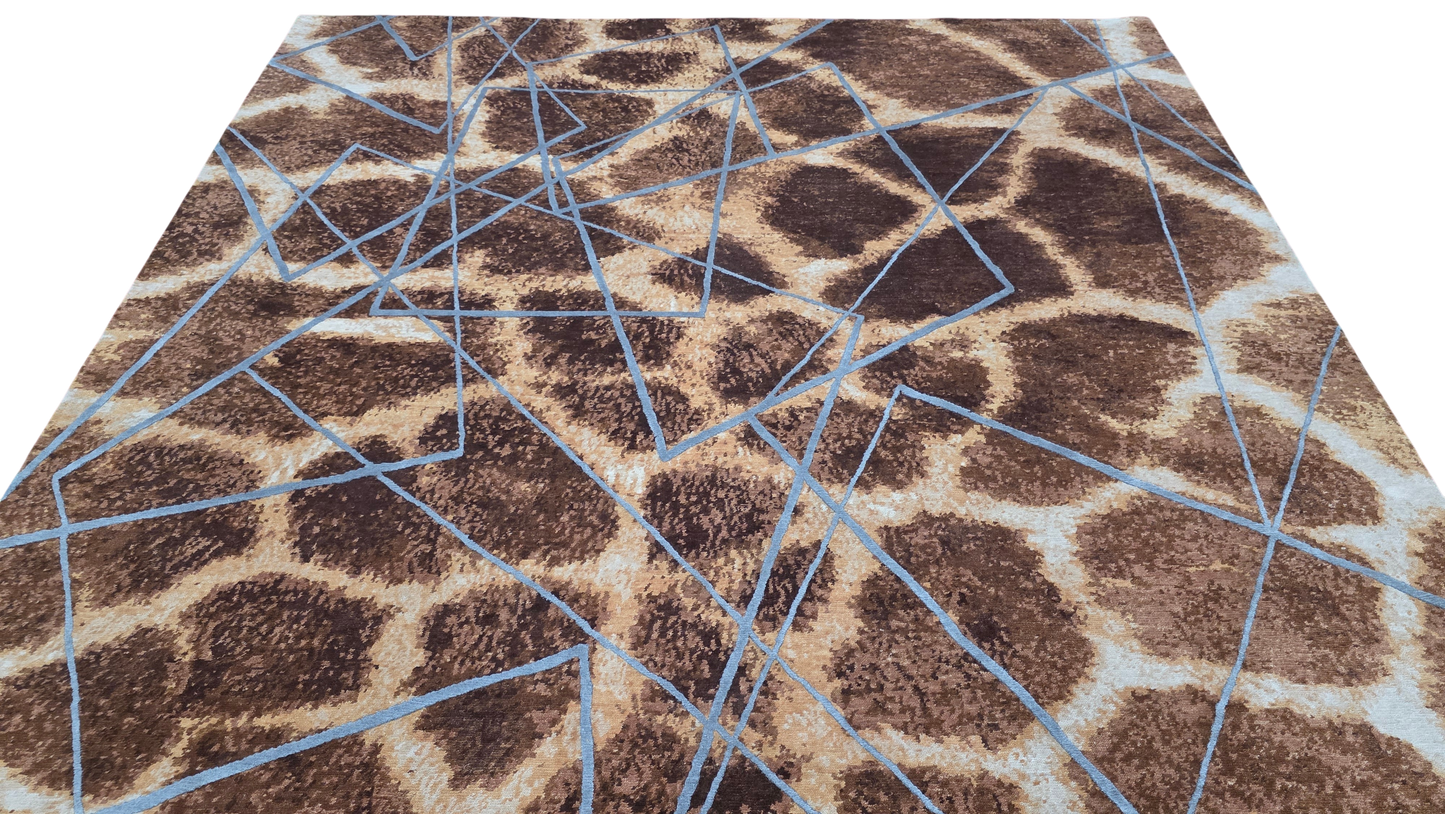 Majid’s Designer Modern Rug, wool & silk, 300x246cm | Rug# 31852