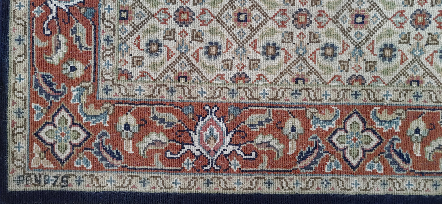 Superfine Amritsar hall runner in Tabriz Mahi design 249x78cm | Rug# 31906