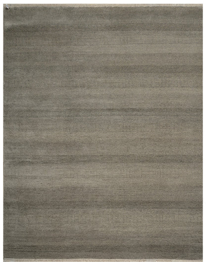 Hand knotted NZ wool and silk pile 11/11 Scandi-Texture designer rug 314x244 cm | Rug #31955