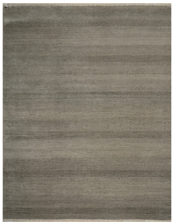 Hand knotted NZ wool and silk pile 11/11 Scandi-Texture designer rug 314x244 cm | Rug #31955