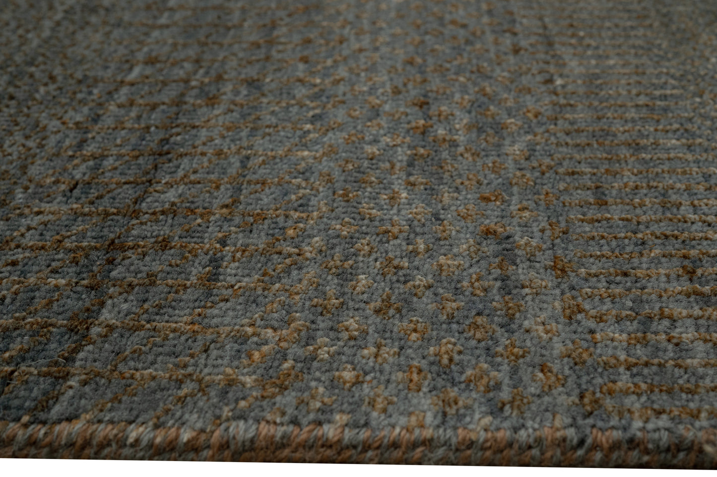 Hand knotted Scandinavian texture design carpet 418x298 cm | Rug #31958