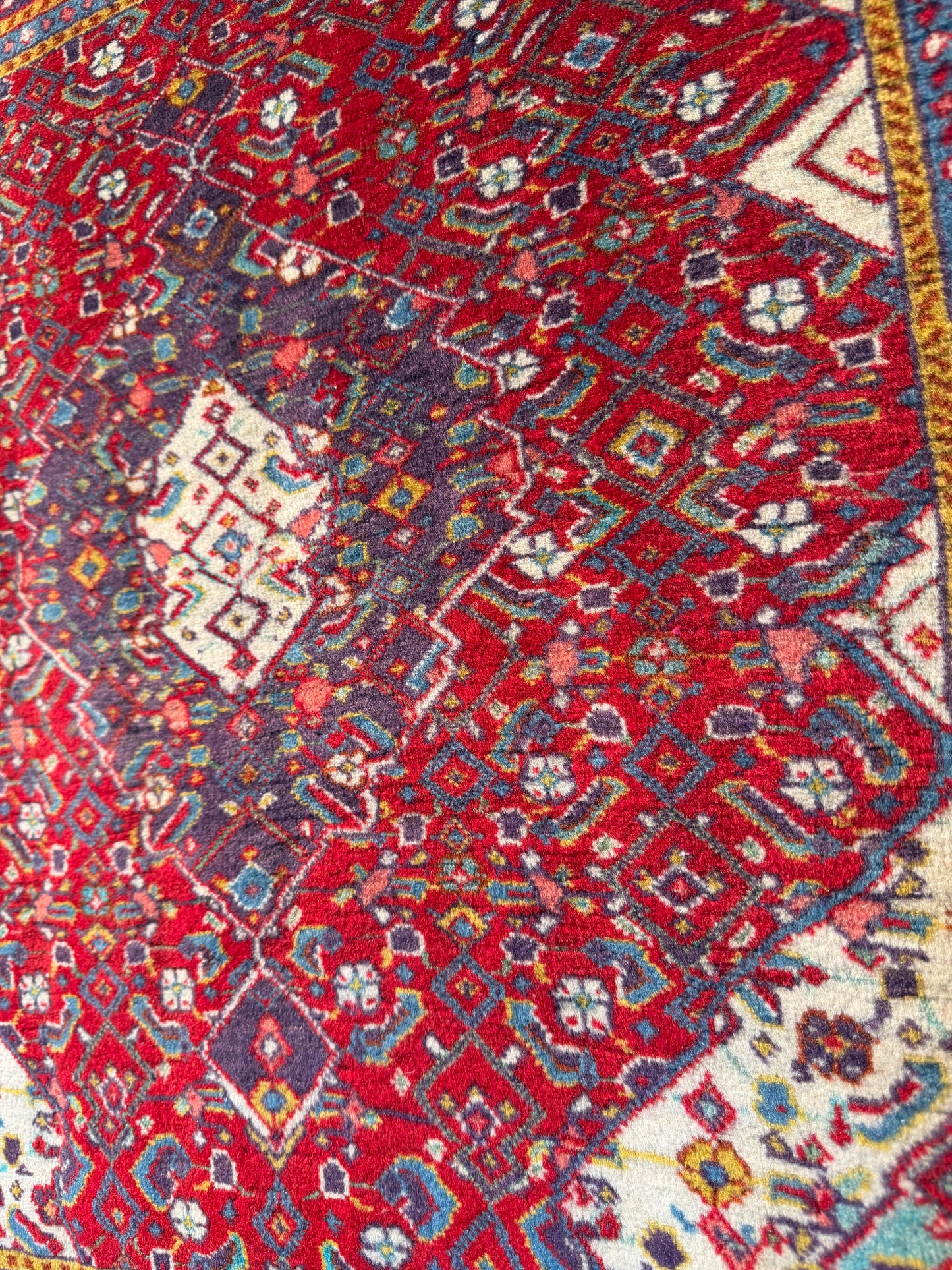 Vintage Ghaziabad Sarouk poshtie, circa 1960, Persia, 72x68cm | Rug# 3198