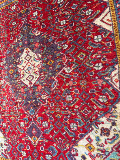 Vintage Ghaziabad Sarouk poshtie, circa 1960, Persia, 72x68cm | Rug# 3198