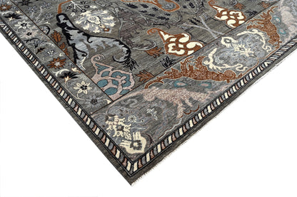 Transitional Garous, 100% handspun Gazi wool pile 202x243cm | Rug# 31998
