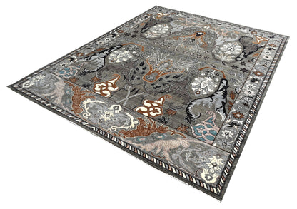 Transitional Garous, 100% handspun Gazi wool pile 202x243cm | Rug# 31998