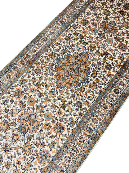 Hand-Knotted Kashmir Pure Silk Runner 218x79 cm | Rug# 32032