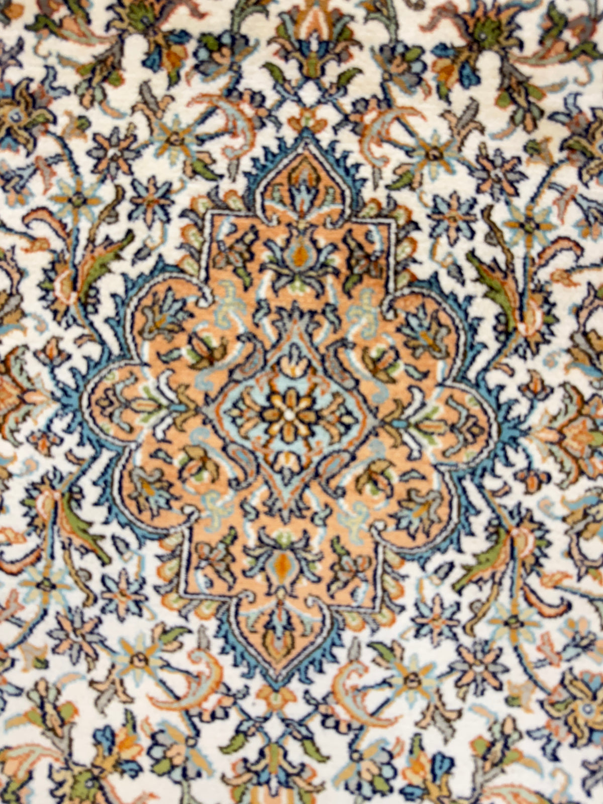 Hand-Knotted Kashmir Pure Silk Runner 218x79 cm | Rug# 32032