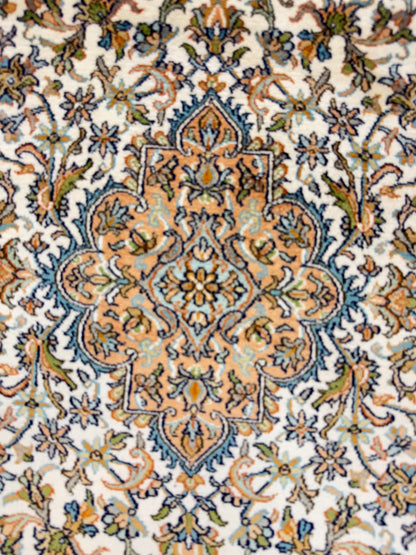 Hand-Knotted Kashmir Pure Silk Runner 218x79 cm | Rug# 32032