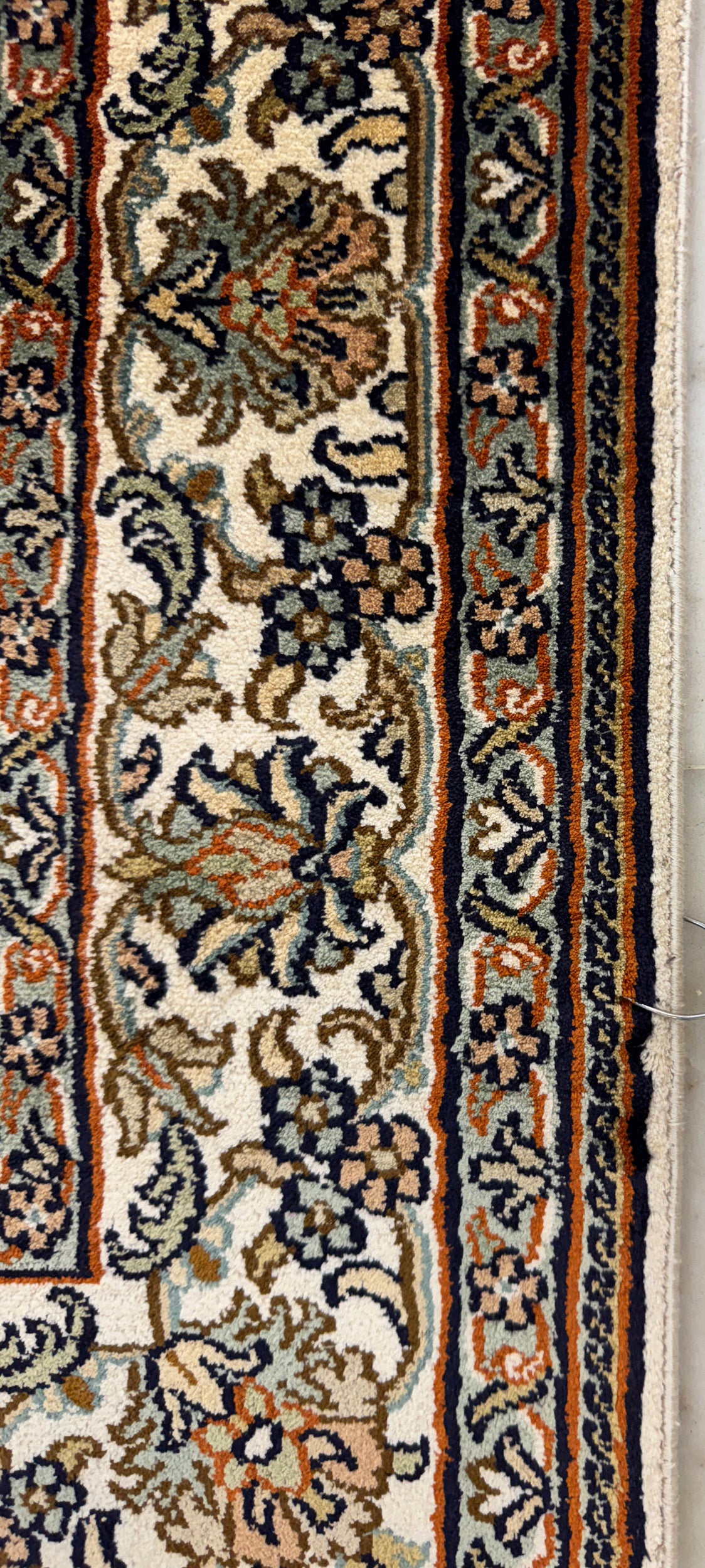 Hand knotted Kashmir pure silk pile rug, 155x94cm | Rug# 32043