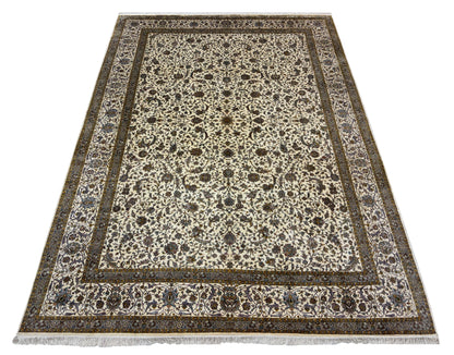Oversize Superfine 24/24 pure silk Kashmir carpet 429x300cm | Rug# 32064