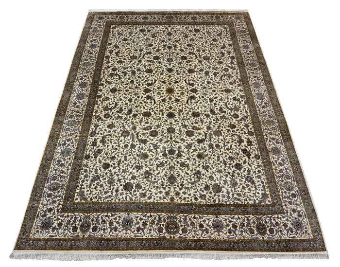 Oversize Superfine 24/24 pure silk Kashmir carpet 429x300cm | Rug# 32064