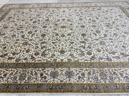Oversize Superfine 24/24 pure silk Kashmir carpet 429x300cm | Rug# 32064