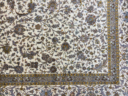 Oversize Superfine 24/24 pure silk Kashmir carpet 429x300cm | Rug# 32064