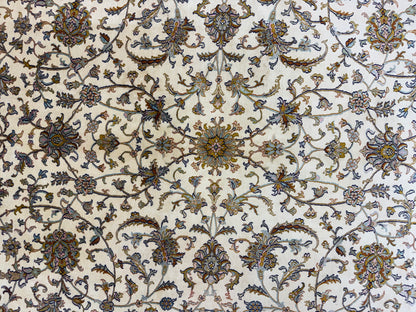 Oversize Superfine 24/24 pure silk Kashmir carpet 429x300cm | Rug# 32064