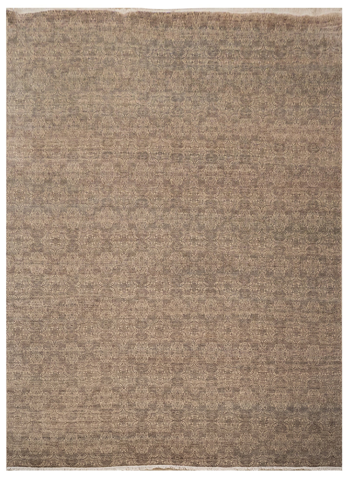 Hand knotted custom-made Transitional classic carpet in wool & silk, 424x304 cm | Rug#32074
