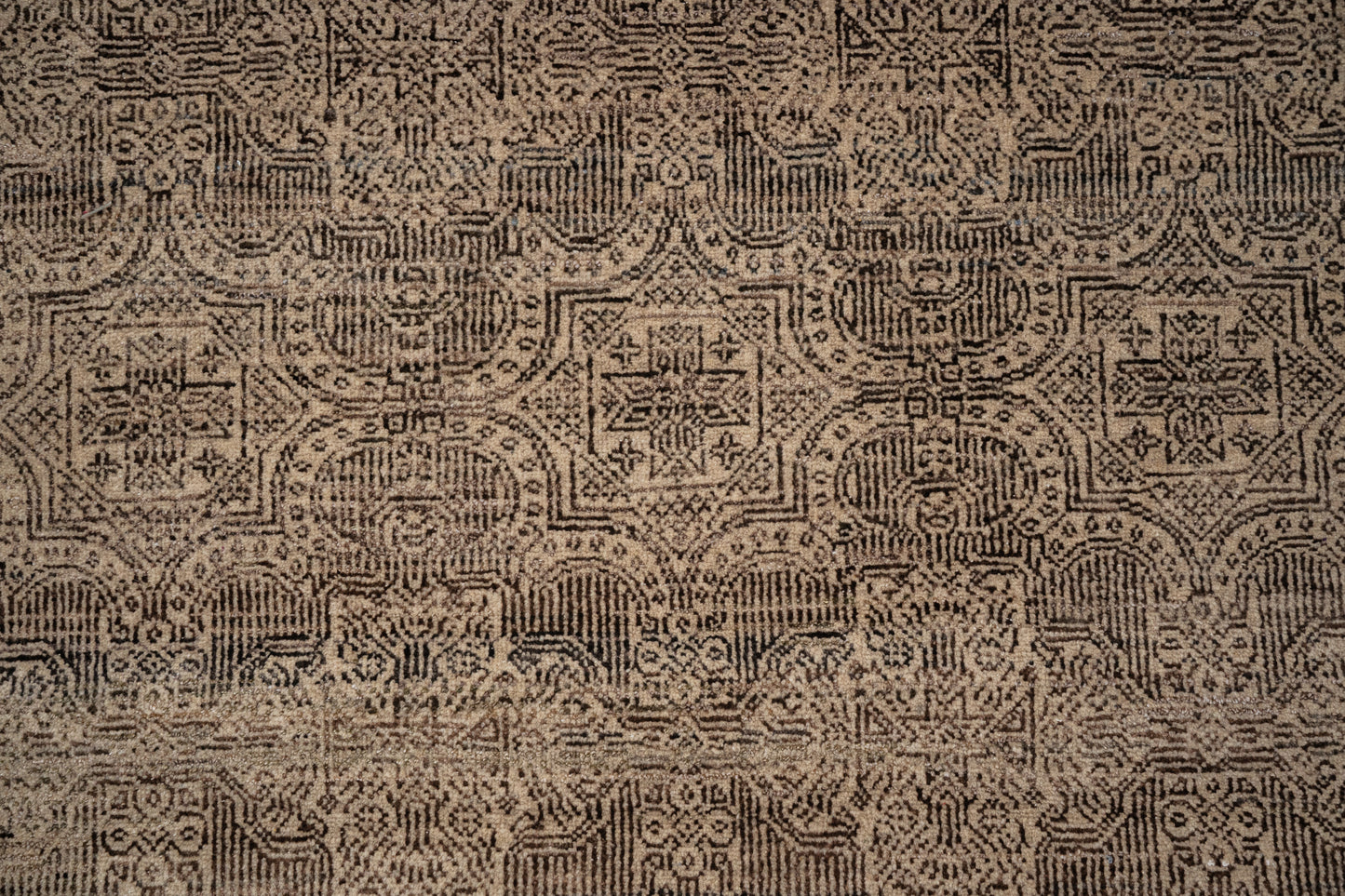 Hand knotted custom-made Transitional classic carpet in wool & silk, 424x304 cm | Rug#32074