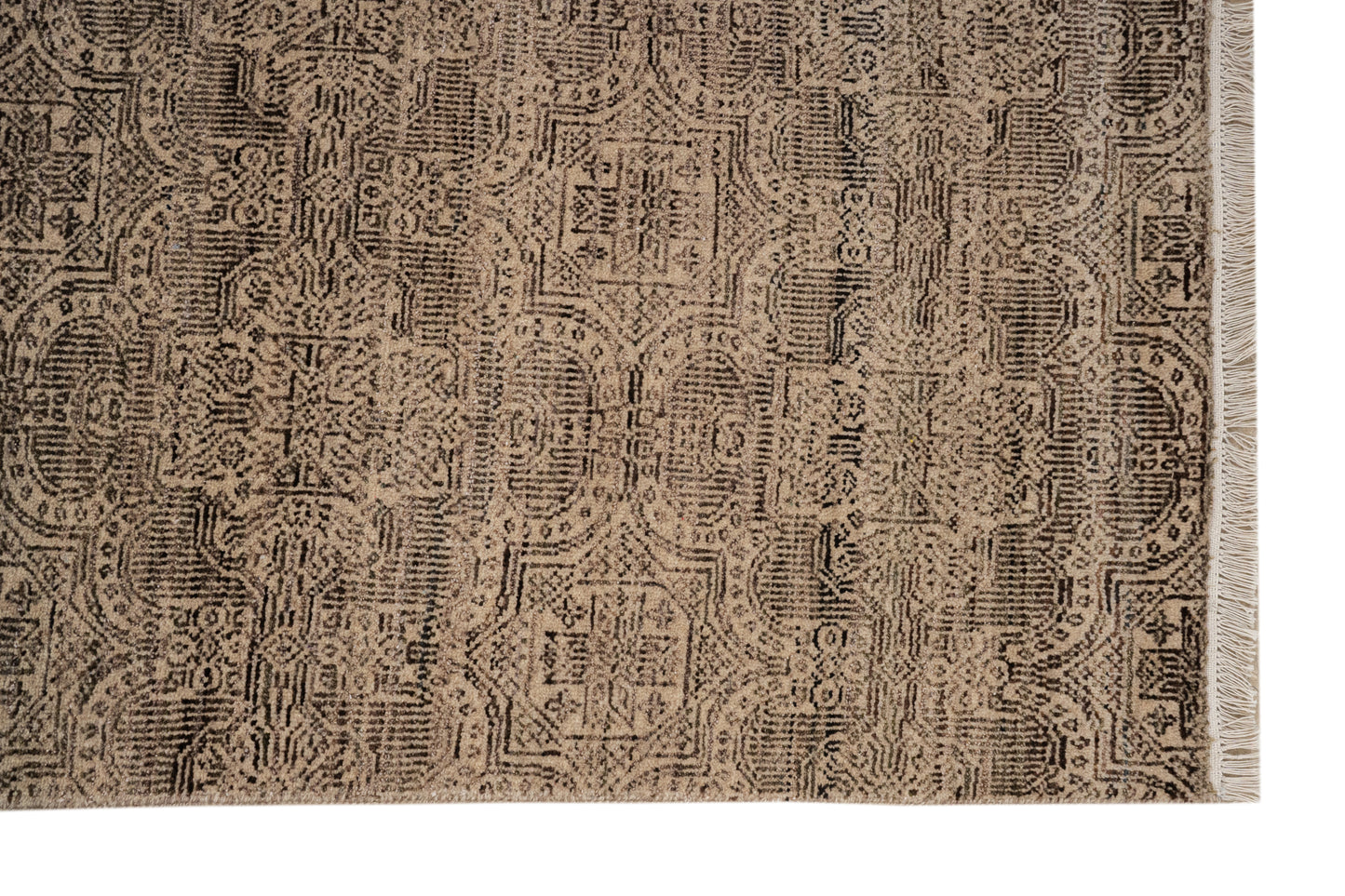 Hand knotted custom-made Transitional classic carpet in wool & silk, 424x304 cm | Rug#32074