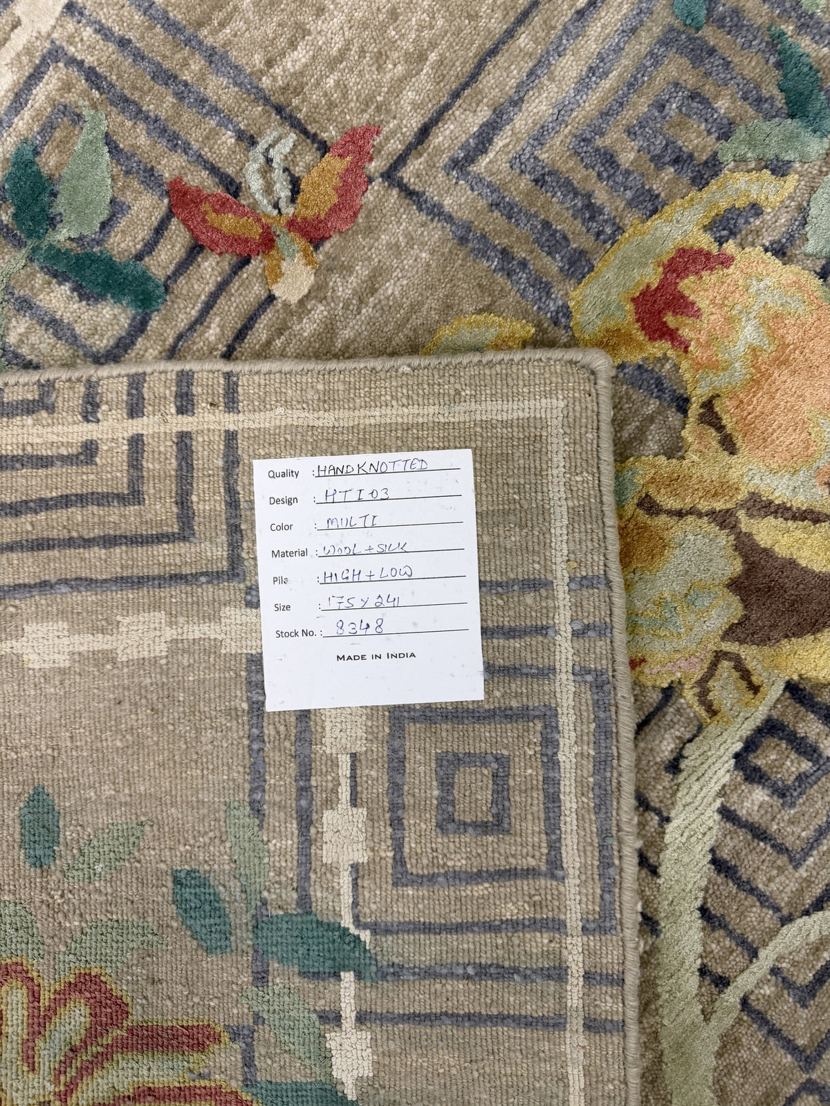 Contemporary Himalayan Birds & Floral Rug 241x175 cm | Rug# 32081