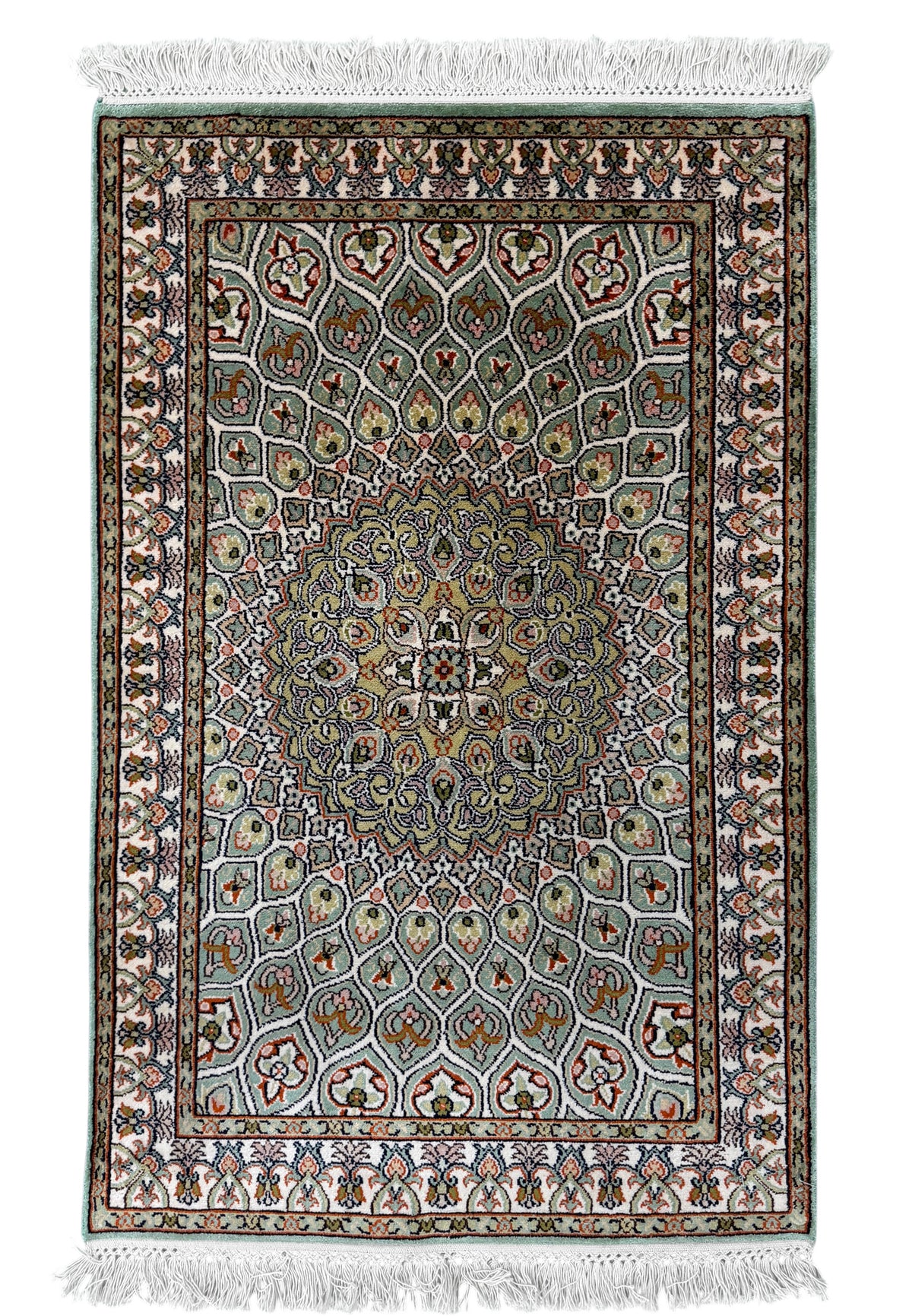 Kashmir Pure Silk Dome Design Rug 94x61 cm | Rug# 32146