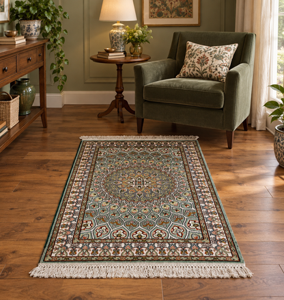 Kashmir Pure Silk Dome Design Rug 94x61 cm | Rug# 32146