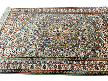 Kashmir Pure Silk Dome Design Rug 94x61 cm | Rug# 32146