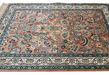 Kashmir Silk Floral Rug 97x64 cm | Rug# 32148