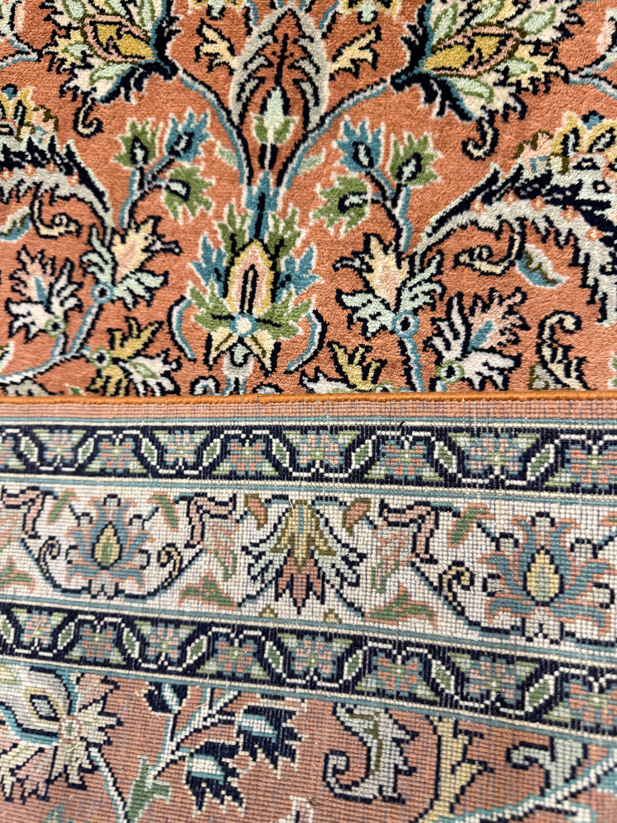 Kashmir Silk Floral Rug 97x64 cm | Rug# 32148