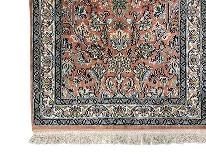 Kashmir Silk Floral Rug 97x64 cm | Rug# 32148