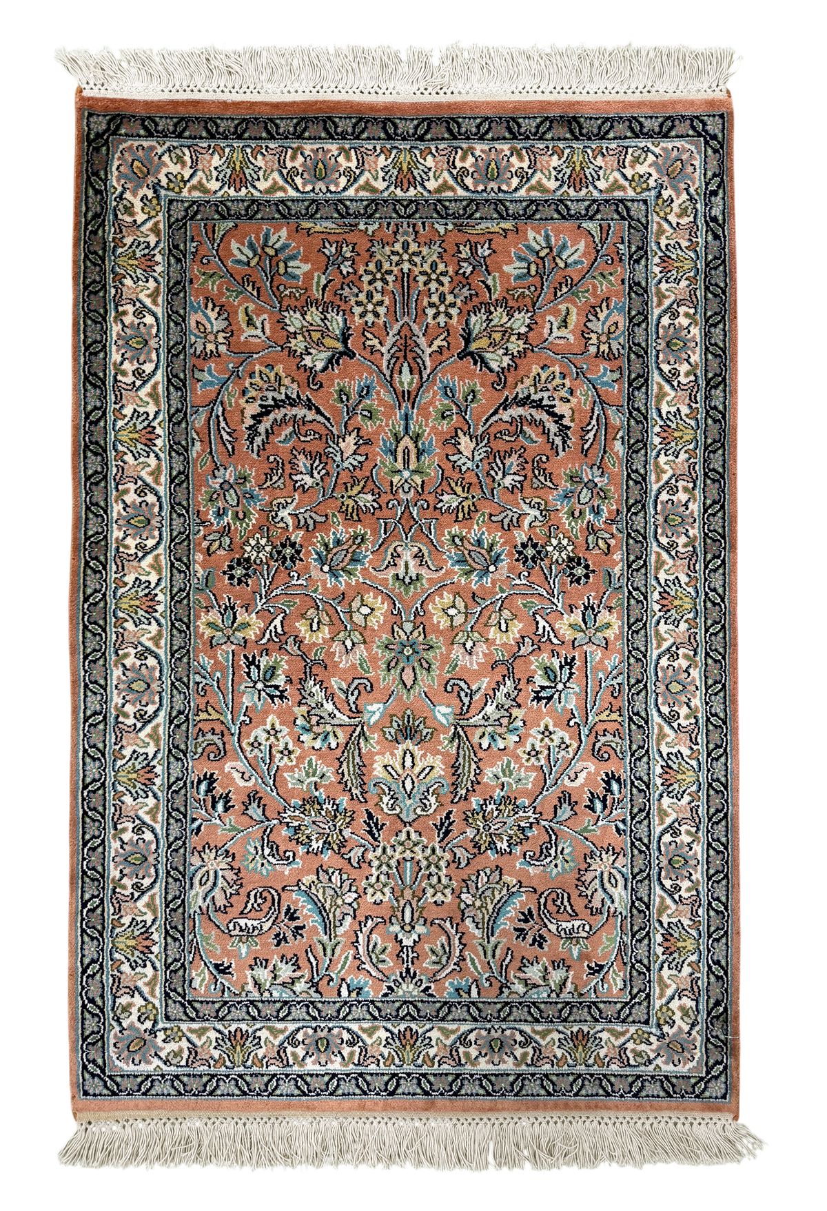 Kashmir Silk Floral Rug 97x64 cm | Rug# 32148