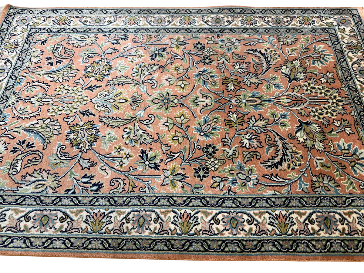 Kashmir Silk Floral Design Rug 100x65 cm | Rug# 32149