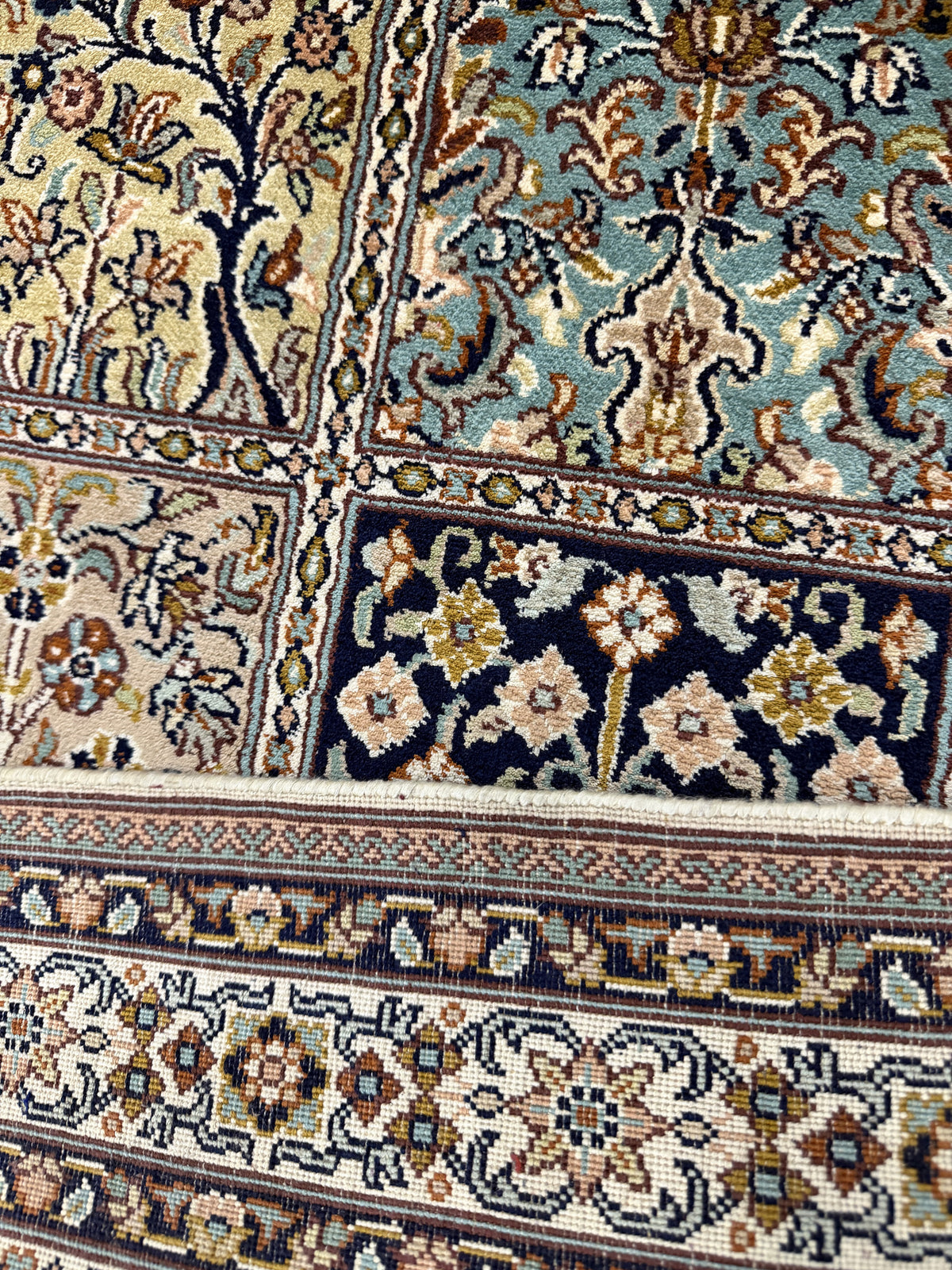 Kashmir Silk Safavid Garden Rug 95x63 cm | Rug# 32152