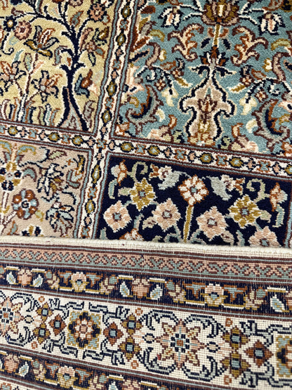 Kashmir Silk Safavid Garden Rug 95x63 cm | Rug# 32152