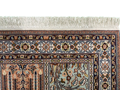Kashmir Silk Safavid Garden Rug 95x63 cm | Rug# 32152