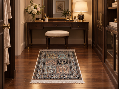 Kashmir Silk Safavid Garden Rug 98x61 cm | Rug# 32153