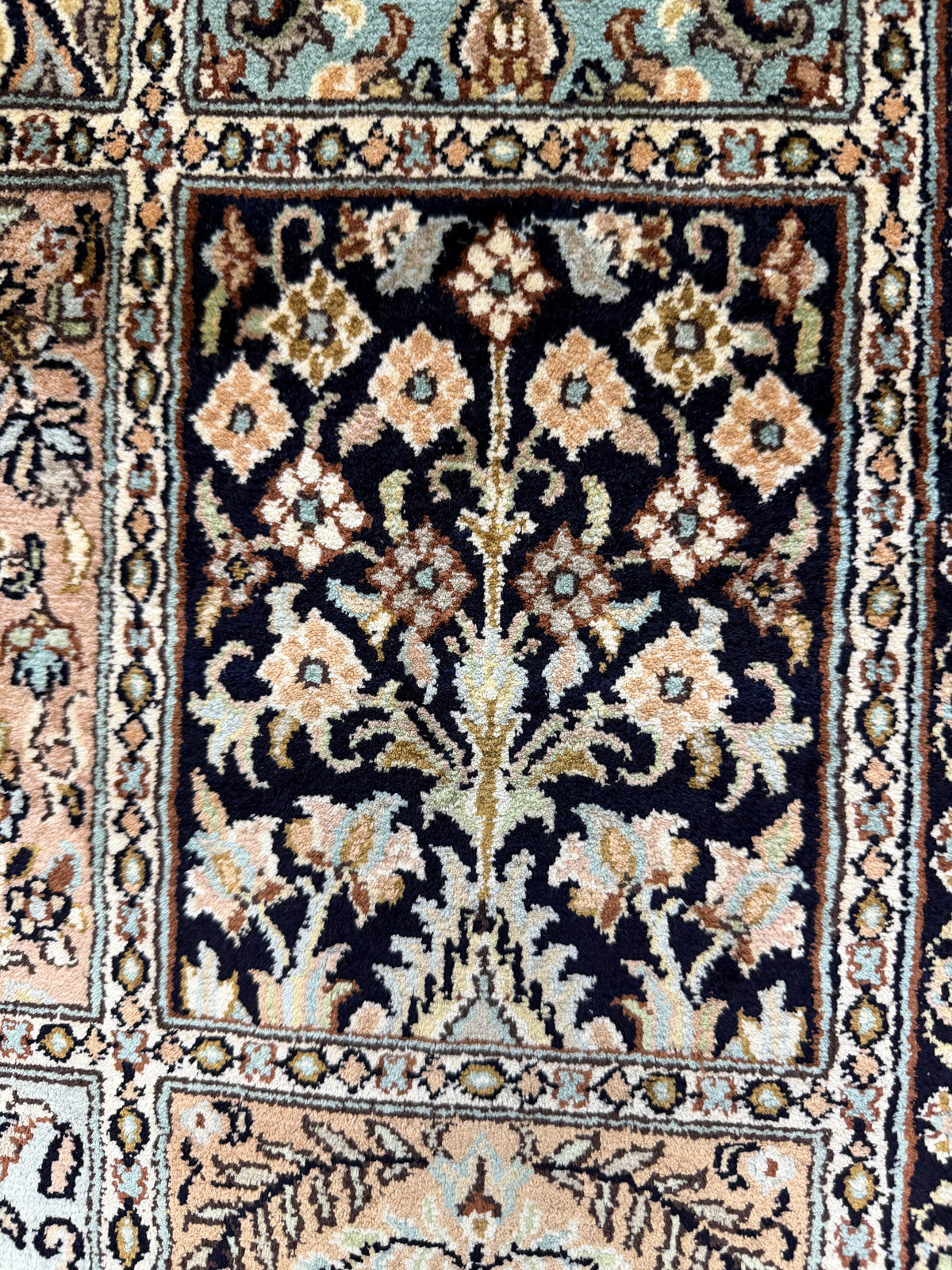 Kashmir Silk Safavid Garden Rug 98x61 cm | Rug# 32153